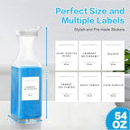 Laundry Detergent Dispenser Bottle 54oz with Waterproof Label for Laundry Detergent Soap Fabric Softener Scent Booster Beads, Sturdy PET Plastic Bottle, 2 Pack White
