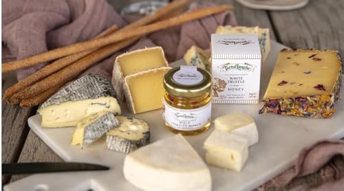 TartufLanghe Acacia Honey with White Alba Truffle Slices, Gourmet Italian White Truffle Honey in Glass Jar for Cheese & Charcuterie Boards, Unique Food, Gourmet Food From Italy - 1.41 oz (Pack of 1)