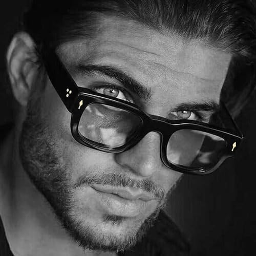 Thick Square Frame Glasses for Women Men Chunky Rectangle Non Prescription Blue Light Glasses Computer Eyeglasses