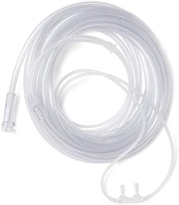 Medline Soft-Touch Nasal Oxygen Cannula, Standard Connector, 14 ft Tubing Length, Adult Size, Pack of 50