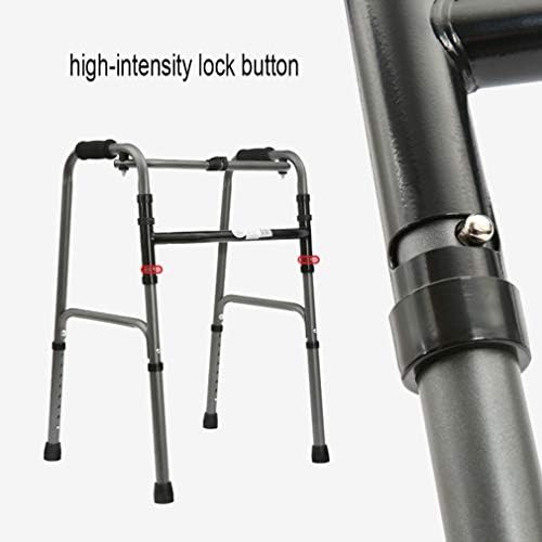 Foldable Walking Frame,Geriatric Elderly - Adjustable Height:70~80cm - Walking Aid Armrest Thickened Steel Pipe Crutch Decoration