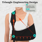 Arm Sling Shoulder Injury Immobilizer,Breathable Rotator Cuff With Shoulder Pad Left and Right Support Torn Brace for Broken Wrist Elbow Man&Women(12.5-15IN)