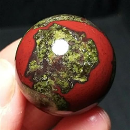 AtkitS Beautiful Natural Rough Dragon Blood Stone Jasper Crystal Ball (Size : 40mm)