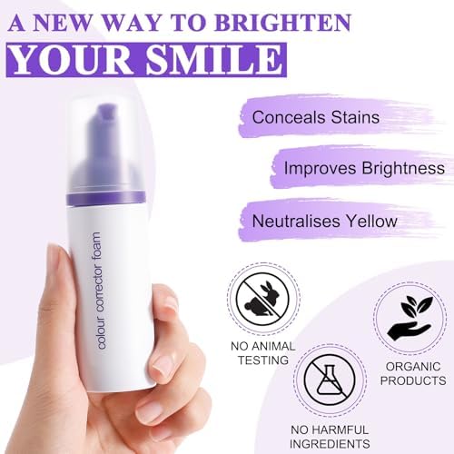 Purple Toothpaste for Teeth Whitening,Purple Teeth Whitening Kit,Tooth Stain Removal Colour Corrector,1.5Fl Oz
