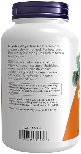 NOW Foods Supplements, Calcium Carbonate Powder, High Percentage of Calcium, Supports Bone Health*, 12-Ounce