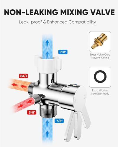 Arofa Hot and Cold Handheld Bidet Sprayer for Toilet, Warm Water Bidet with Adjustable Pressure, Non-Electric Temperature Control for Feminine Wash