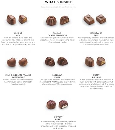 Godiva Gold Milk Chocolate Gift Box, Belgian Milk Chocolates with Pralinés, Ganaches & Caramels, Gourmet Gift for Birthdays, Holidays, Kosher, 15 Pc