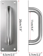 Sumnacon Stainless Steel Door Handle, 4 Pack Pull Push Handle 7.9x2.5 Inch, for Wooden and Composite Doors, Garage, Barn, Home, Commercial Use, Silver