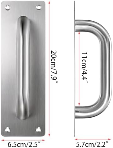 Sumnacon Stainless Steel Door Handle, 4 Pack Pull Push Handle 7.9x2.5 Inch, for Wooden and Composite Doors, Garage, Barn, Home, Commercial Use, Silver