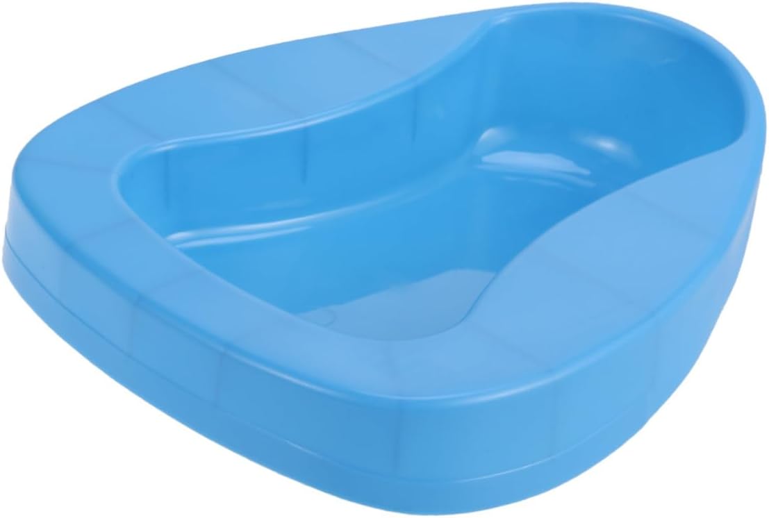 FOMIYES 2pcs Blue Thickened Plastic Bed Pan for Elderly Care Comfortable Bedridden Toilet Bowl for Adults for Home and Hospital Use