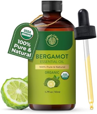 Bergamot Essential Oil | USDA Certified Organic | Bergamot Oil for Skin, Hair, Aromatherapy, Soap & Candle Making | 1.7 fl. oz
