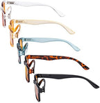 Eyekepper 5-Pack Patterned Reading Glasses Spring Hinges Rectangular Reader Eyeglasses for Women Reading
