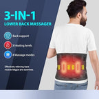 HONGJING Heated Back Massager Brace for Lower Back Pain Relief, Cordless Back Vibration Massage Belt with 3 Heating Modes and 4 Massage Modes for Sciatica and Scoliosis-L