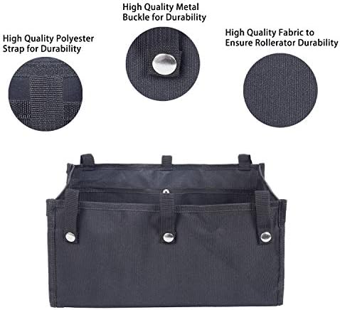 AROUY Walker Bag Under Seat for Four Wheel Rollator, Rollator Bag Tote Organizer Pouch Storage to Walkers for Senoirs, Walker Accessories (Black, M)
