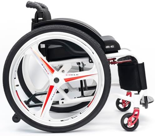 Lightweight Sports Wheelchair, Aluminum Lightweight Wheelchairs, Foldable Aluminum Wheelchair, Ultra-Light Sports Overall, for Teenagers, Adults, Seniors(38cm/15in)