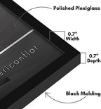 Americanflat 18x18 Picture Frame with Polished Plexiglass - Streamline Collection - Thin Border Square Frame for Wall Display - Hanging Hardware Included - Black