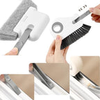 Orange Window Track Cleaning Brush with Hidden Scraper for Sliding Door and Window Tracks