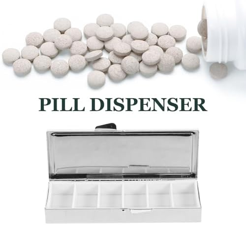 Healifty Box Pill Storage Case Medication Organizer Weekly Stainless Steel 7 Day Pill Case Daily Pill Organizer Pill Storage containers Medicine Organizer Blush Travel Square