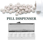 Healifty Box Pill Storage Case Medication Organizer Weekly Stainless Steel 7 Day Pill Case Daily Pill Organizer Pill Storage containers Medicine Organizer Blush Travel Square