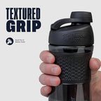 BlenderBottle SportMixer Shaker Bottle Perfect for Protein Shakes and Pre Workout, 20-Ounce, Black