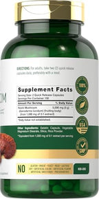 Carlyle Reishi Mushroom Supplement | 300 Capsules | Non-GMO, Gluten Free Reishi Mushroom Extract