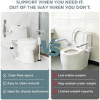 AbyssZen Folding Toilet Safety Rails - Adjustable Bathroom Support Frame with Foldable Arms for Elderly, Seniors, Post-Surgery Recovery, and Pregnant Women - Tool-Free Installation, Sturdy Grab Bar