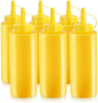 New Star Foodservice 26498 Squeeze Bottles, Plastic, 12 oz, Yellow, Pack of 6