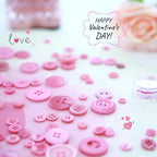 350-400PCS Valentines Day Pink Buttons for Valentines Day Party Decoration DIY Crafts Wedding Gift