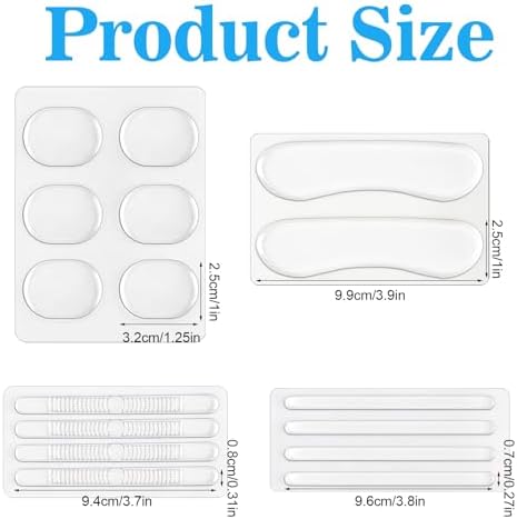 34pcs Silicone Shoe Heel Grips, Non Slip Gel Protector Heels Strips, Clear Self-Adhesive Heel Grips for Womens High Heels Men Shoes Sports Sneakers