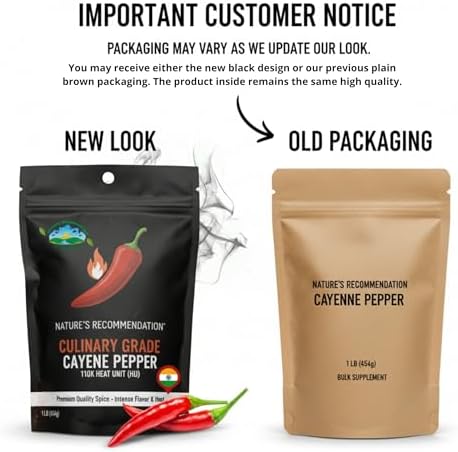 Pure heat Indian Cayenne pepper powder -capsicum annum, 1 lb spicy and Potent powder 110k H.U. Gluten Free,Food Service Size Vegan by Sweet Sunnah