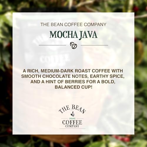 The Bean Organic Coffee Company Mocha Java, Medium Roast, Whole Bean Coffee, 16-Ounce Bag