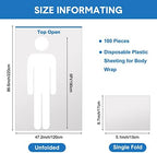 Mimorou 100 Pack Disposable Sauna Blanket Sauna Bag Liners Plastic Sheeting for Body Wrap 87 x 47 Inch Thicken Bag Infrared Blanket for Beauty Salon Spa Accessories