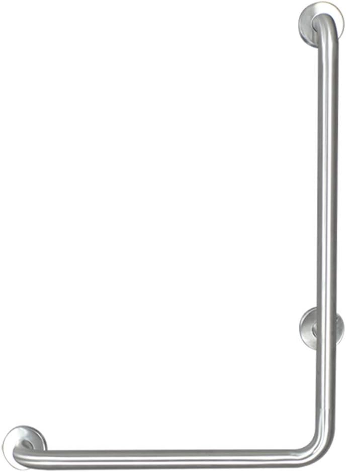 L-Shape Vertical Angle Bathroom Grab Bar, Stainless Steel Grab Rails for Shower, Handicap Support Handrail, Wall-Mounted Safety Grab Handle (20×28inch / 50×70cm)