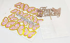 Glitter Double Sided Rose Gold Butterfly Happy Birthday Cake Topper Set, Assembled Butterfly Cake Toppers and 20 Pieces Pink Butterflies Cupcake Toppers for Girls Woman's Birthday Party Decor Supplies