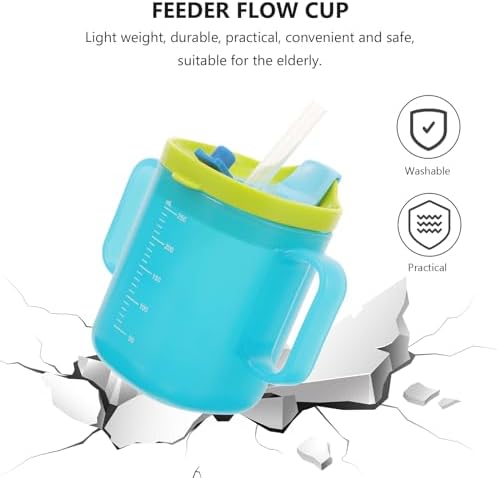 Elderly Care Cup Elderly Drinking Cup Disabled Straw Handles Mug Adults Spill Proof s Prevent Spill s Tremors Waters Pregnant Woman Pp Liquid Drink, Green