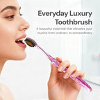 Nano-b Manual Toothbrush for Adults with Sensitive Gums, Gold & Charcoal Soft/Medium Bristles, Travel Case, Blue