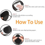 Non Slip Shoe Pads,Shoe Bottom Grip Anti Slip Silica Gel Self Adhesive Anti Slip Sole Protector for Heels (Black 8pcs)