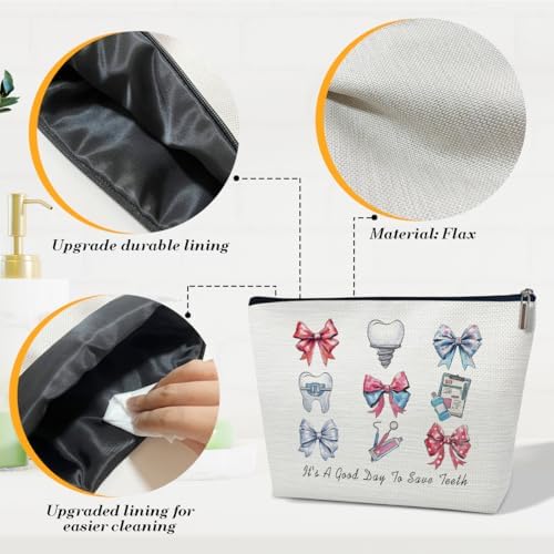 Dental Assistant Gifts Makeup Bag, It’s A Good Day To Save Teeth Pouch, Women Cosmetic Bag for Purse, Dental Hygienist Gifts for Women Graduates, Hygienist Student Must Haves Organizer Pouch