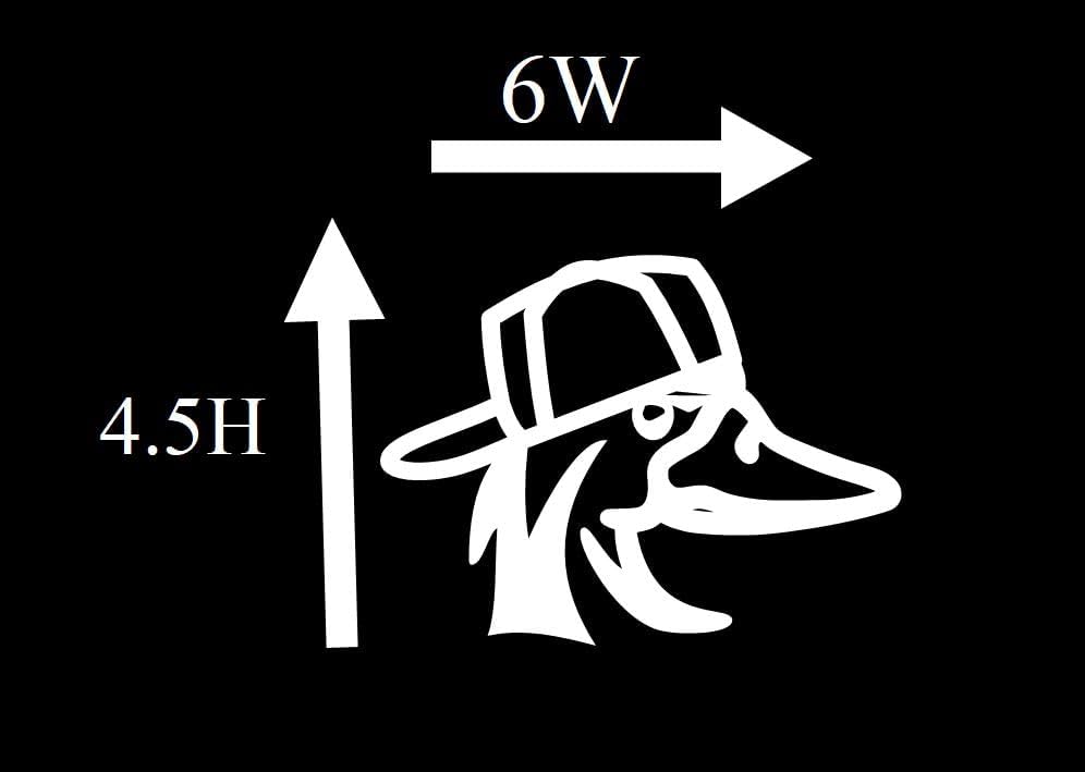 Thistle Brook Cottage Duck with Hat Cool Duck Hunting Outdoors Camping Nature Car Decal 5.5 x 5.5 White Vinyl Hunting Truck Rear Window Windshield