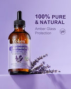 Yoken Lavender Essential Oil, 4 fl oz, Steam Distilled, Concentrated Formula with Soft Balanced Aroma, Without Added Fragrance