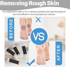 Foot File Replacement Grinding Head, 4Pcs Electric Foot File Roller Replacing Head for Electronic Foot File Callus Remover, Extra Coarse Replacement Foot File Roller Refill Heads