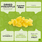 NUT CRAVINGS - Dried Pineapple Chunks, Lightly Sweetened (8oz, 1 Pack) Sweet Healthy Snack, Vegan, Kosher, Resealable Bag