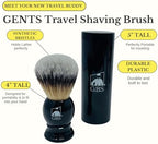 G.B.S Synthetic Shaving Brush with Travel Tube - Professional Wet Shaving Kit, Vegan Bristles, Men’s Grooming Essentials