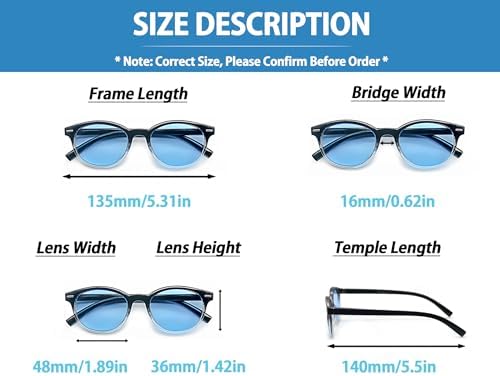Reading Sunglasses Womens Round Readers Sunglasses +1.50 for Small Head/Petite Face Sun Readers Lightweight&Comfortable Fit 4 Pack