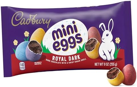 CADBURY MINI EGGS Royal Dark Chocolate Candy, 9 oz Bag - Crisp Sugar Shell with Rich Dark Chocolate Center, Easter Candy Treat