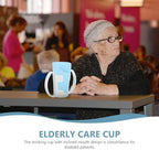 CHILDWEET Elderly Convalescent Feeding Cup with Lid and Base, Choking-proof Liquid Diet Drinking Cup for Bedridden Patients, Anti-spill Blue Drinking Aid for Dysphagia Care