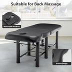 Generic Massage Bed Tattoo Chair with Hydraulic Stool, 3-Section Esthetician Salon Facial Bed, Adjustable Beauty Spa Equipment Barber Chair, Esthetician Lash Bed with Removable Headrest, (PU, Black)