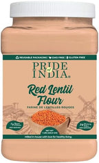 Pride of India - PACK of 6 - Red Lentil Flour 1 lbs (454 gm) Hint of Sweetness Slightly Nutty Earthy Flavor Freshly Milled in Small Batches | Used for Cooking Baking Thickening Coating