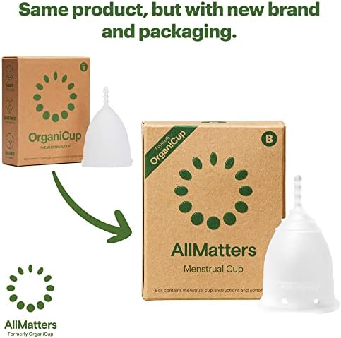Menstrual Cup by AllMatters - Size B - Superior to Pads & Tampons - Voted Best Menstrual Cup by Reviewed - Made in Germany - Soft and Flexible