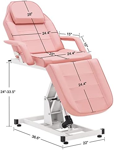 BarberPub Salon SPA Massage Bed Tattoo Chair Facial Adjustable Table Beauty Equipment 0100 (Pink)